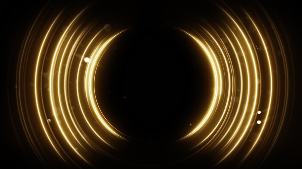 Loop circular golden neon rays with glitter particular in black ...