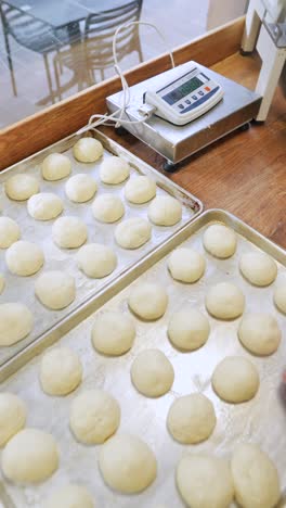 preparing dough for baking