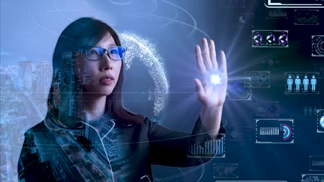 tecnología 5g y ai, concepto de red de comunicación global. gráfico de negocios 6g. negocios globales.
