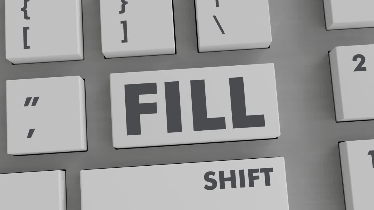 pulsación del botón de llenado en el teclado