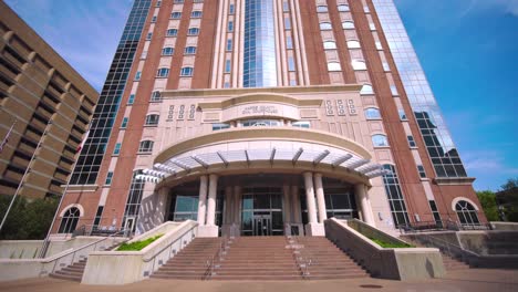 establishing shot of the harris county civil courthouse building