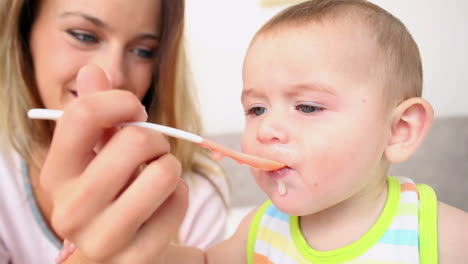 mother feeding her baby