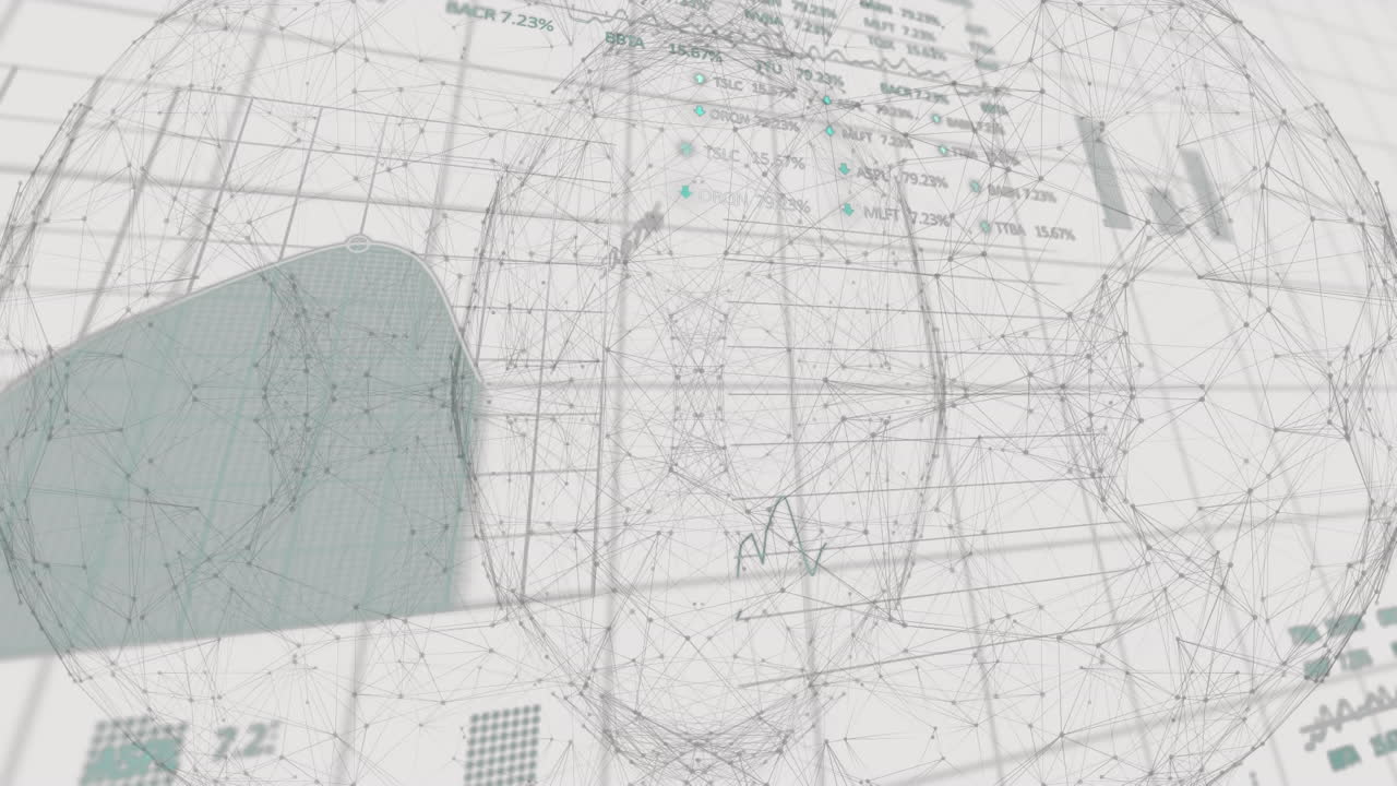 animación del procesamiento de datos financieros sobre un fondo blanco