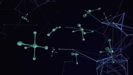 molecular structures against black background