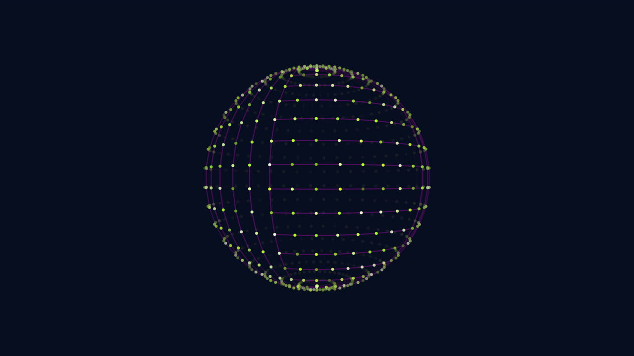 추상적인 3차원 구체: 복잡한 선과 분산된 점들이 흥미로운 모양을 형성합니다.