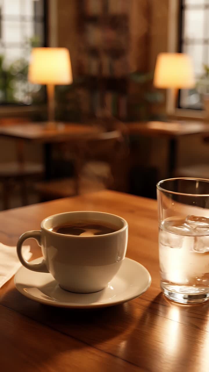 Interno di caffè estetico con atmosfera accogliente 4K
