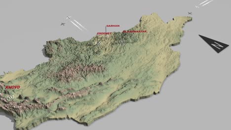 3d terrain map mongolia