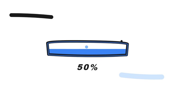 Digital Loading Bar Filling Up with Percentage Counter
