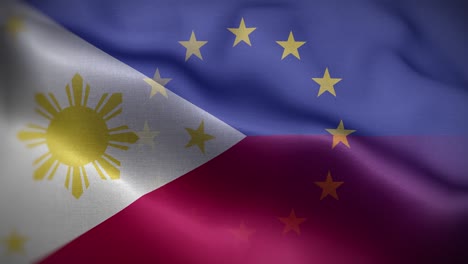 eu philippines flag loop background 4k