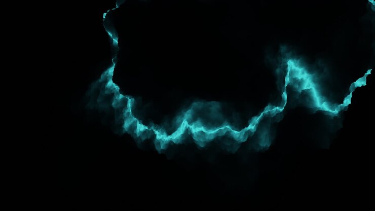 Fulmine blu vibrante che energizza l'oscurità