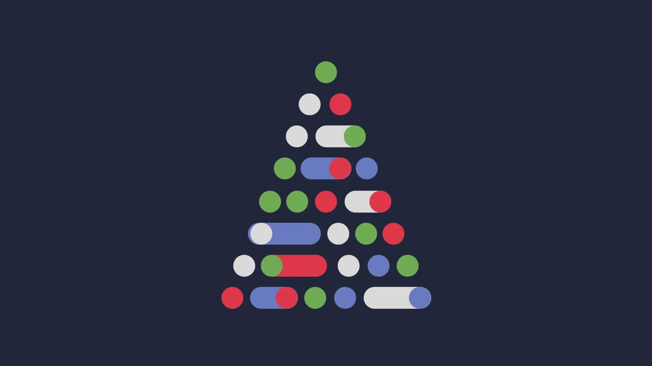 검은 바탕에 있는 크리스마스 트리의 애니메이션