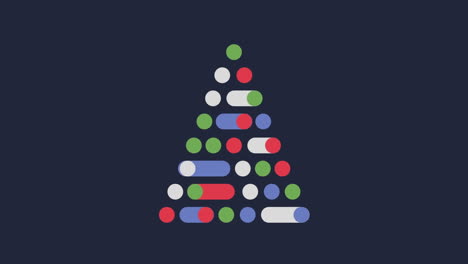 animación de árbol de navidad en fondo negro