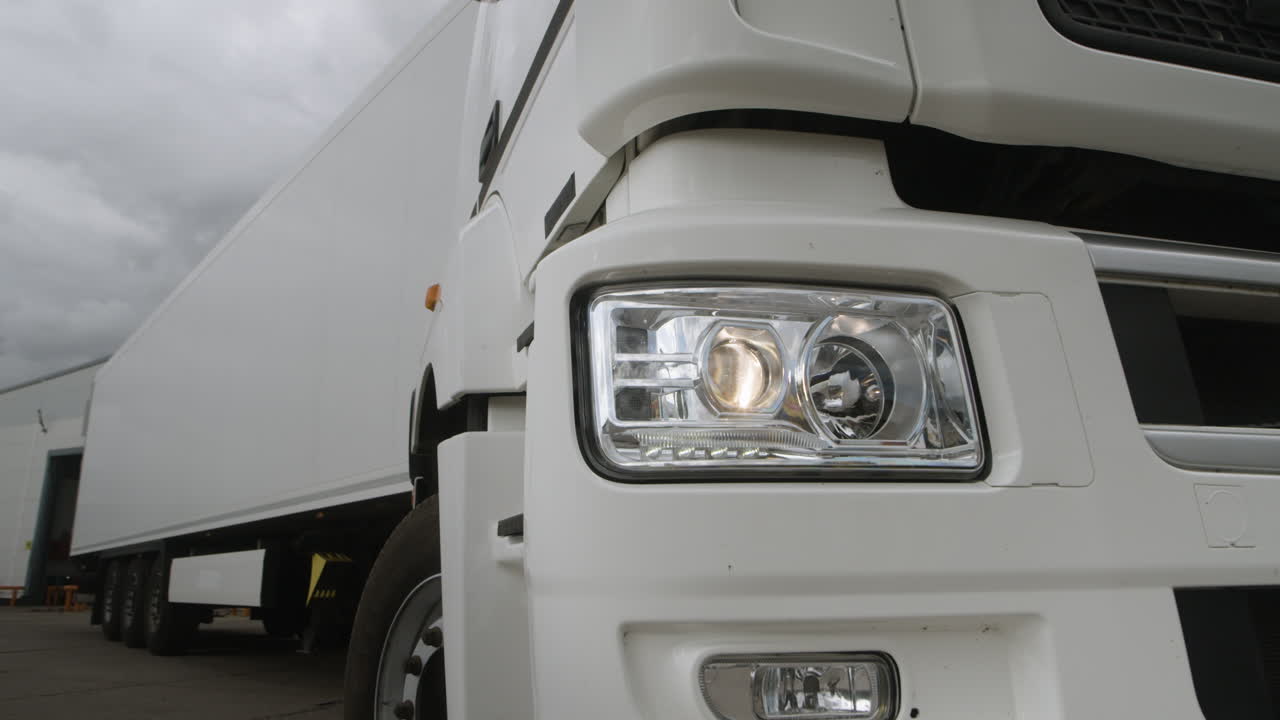 Close-up of a white truck