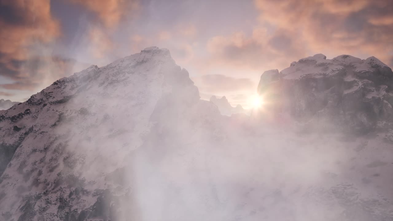 Scenic snow covered mountain view