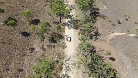 car driving on rural road at st lawrence, clairview in australia