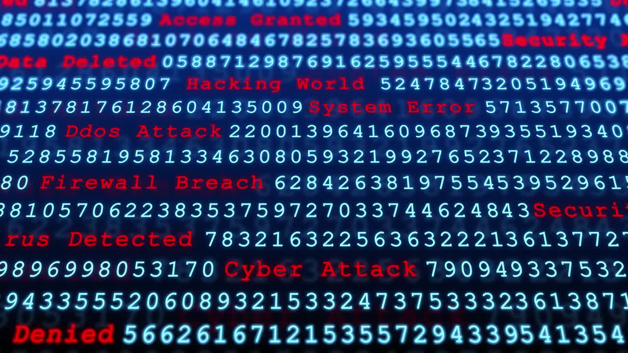 Abstract blue binary code background futuristic cyberspace loopa nimation concept of mining