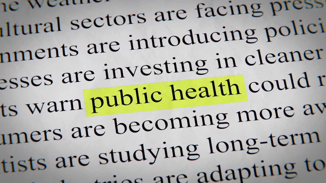 Minimal cinematic of public health text animation designed for documentary, economic, technology, and news-related storytelling.