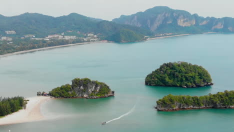 aerial of ao nang beach in krabi island, thailand