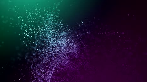 animación de fondo de movimiento abstracto partículas brillantes y polvo mágico que se forman en el flujo de ondas espaciales con rayos de luz.
