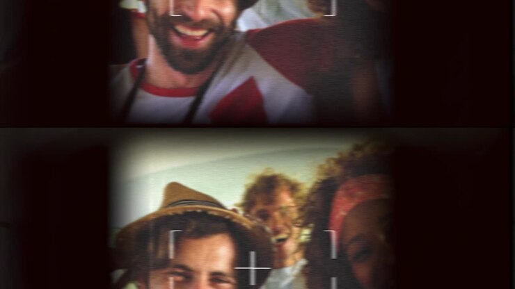 People having fun in a vintage recording