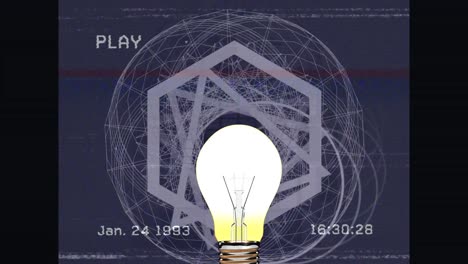 Animation of lightbulb over interference and shapes