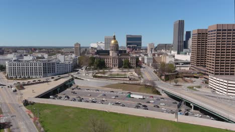 4k aerial of downtown atlanta, georgia