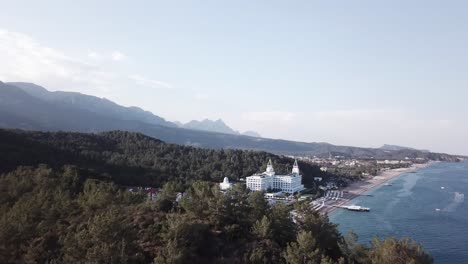 coastal resort with mountains and beach view