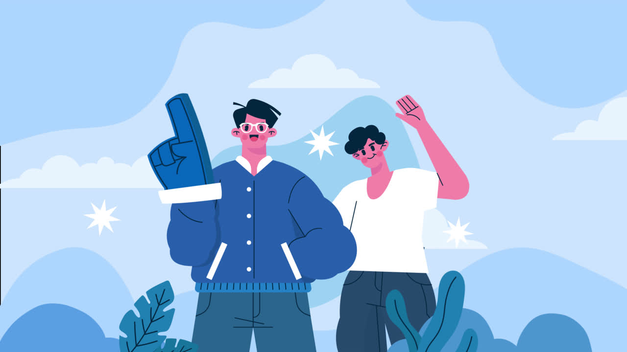 Two Happy Men at a Sporting Event