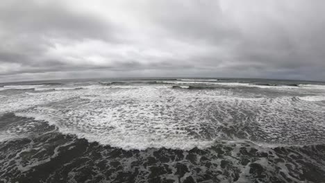 drone flight, flying over the coast of the northwestern united states