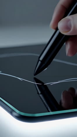 digital drawing tablet in use