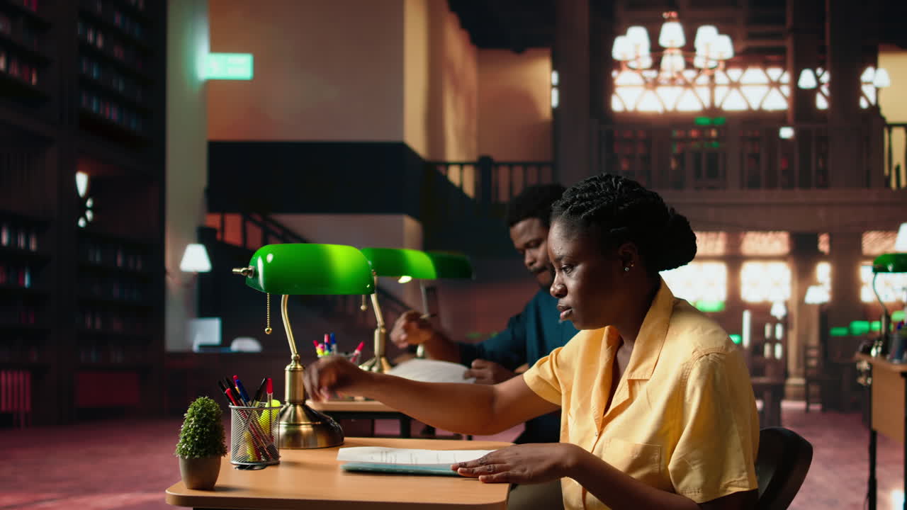 College student underlining relevant phrases from the class notes