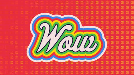 animación del texto wow sobre las formas