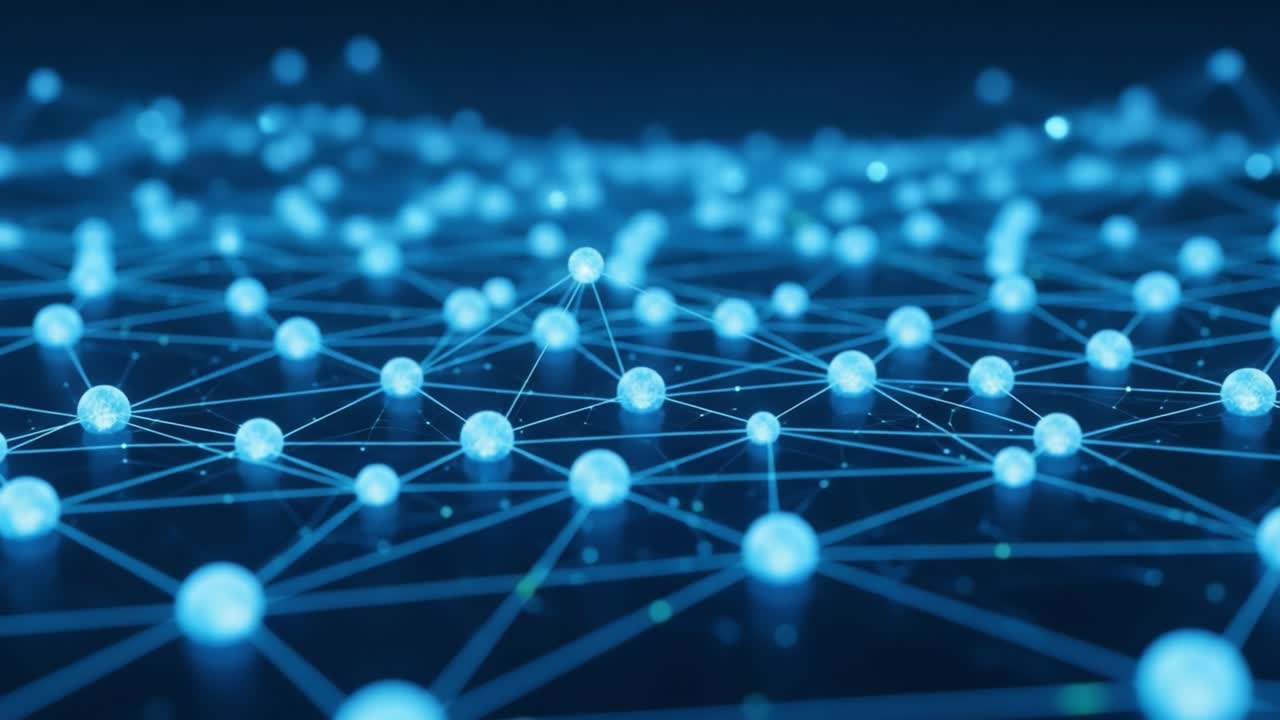 A Captivating Visualization of a Complex Network of Illuminated Nodes and Connections, Showcasing the Intricacies of Digital Communication and Data Flow