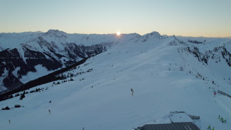 Aerial-View-Of-Chairlift-In-Reiterkogel-And-Hasenauer-Kopfl-Mountain-In-Hinterglemm,-Austria