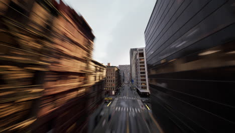 Aerial-Hyperlapse-view-above-traffic-of-big-city