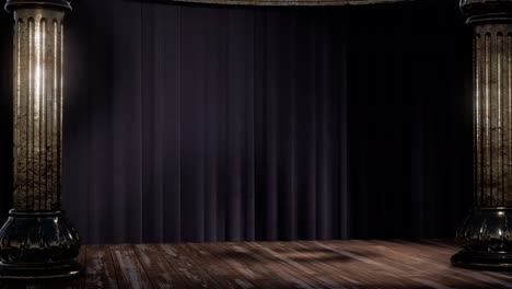 stage curtain with light and shadow