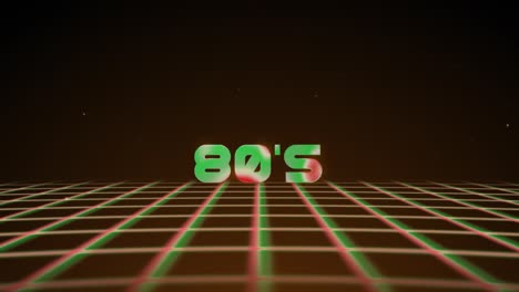 synthwave wireframe net 80s. retro futurism background. 3d illustration render seamless loop. 4k