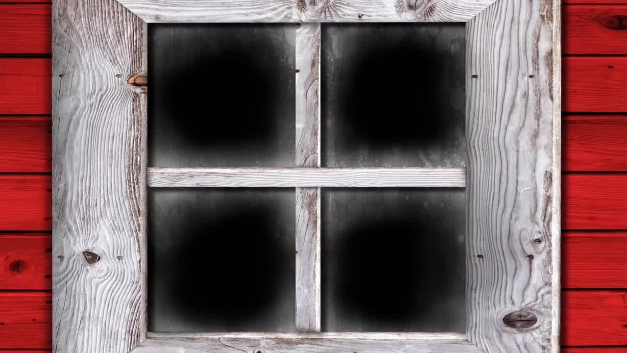 animación de la ventana con coloridos fuegos artificiales de navidad y año nuevo explotando en el cielo nocturno