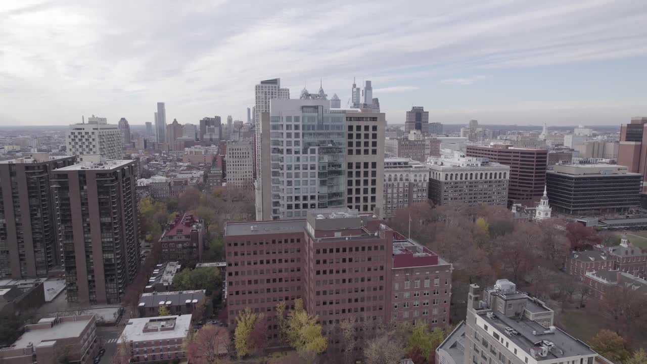 филадельфийский горизонт - город, снятый дроном 4k