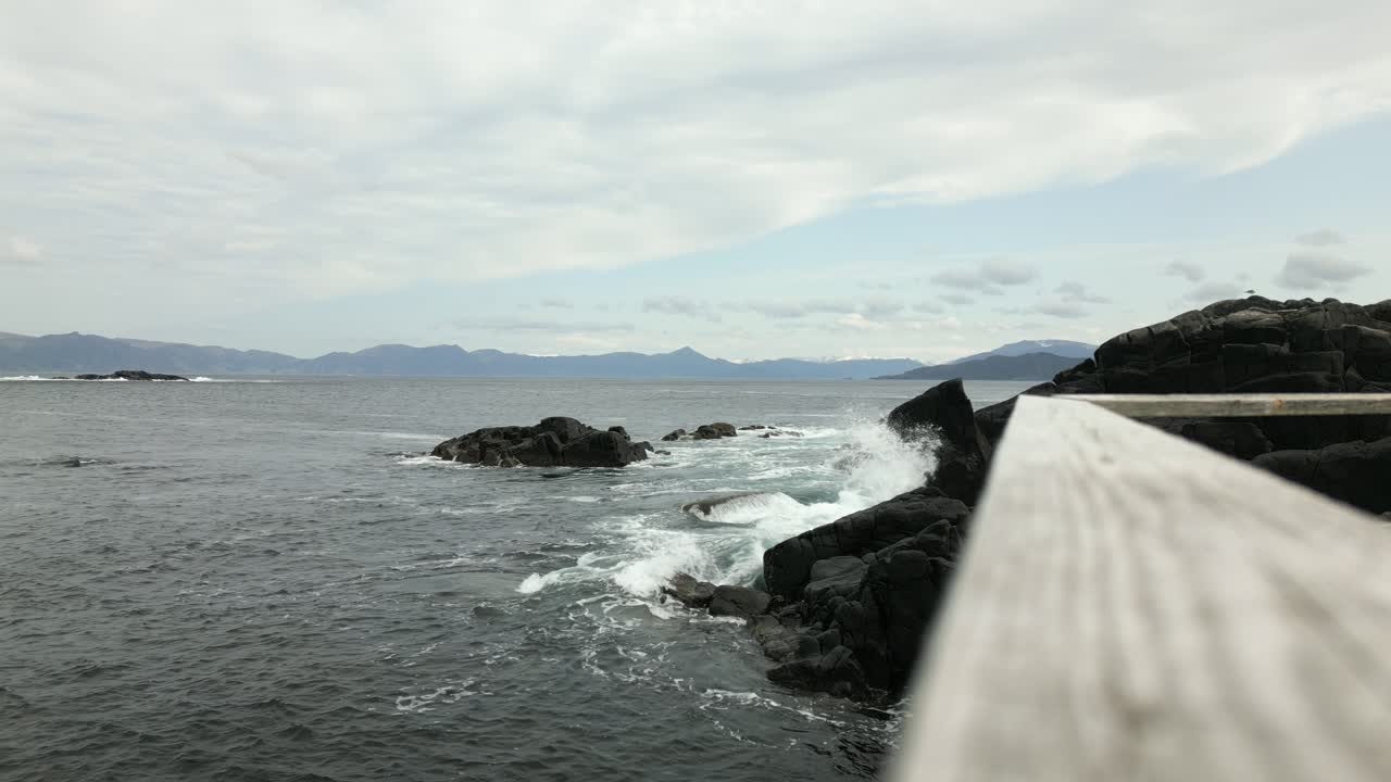 Waves Hitting Rocks in Kr&aring;kenes, Norway Making a Splash
