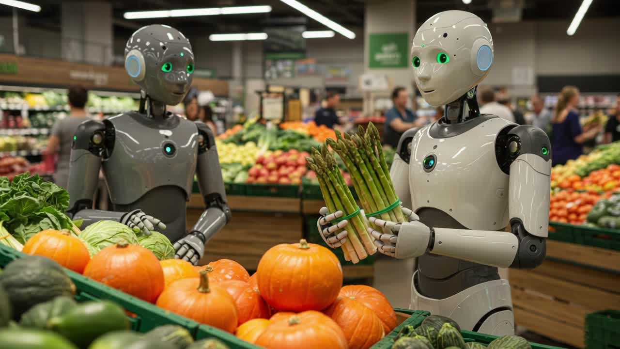 Innovative Robots Shopping for Fresh Produce in a Grocery Store: A Glimpse into the Future of Automated Food Shopping and Interaction with Vegetables