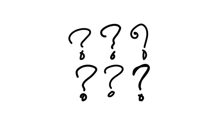Animated Hand Drawn Question Marks Wiggling on White Background