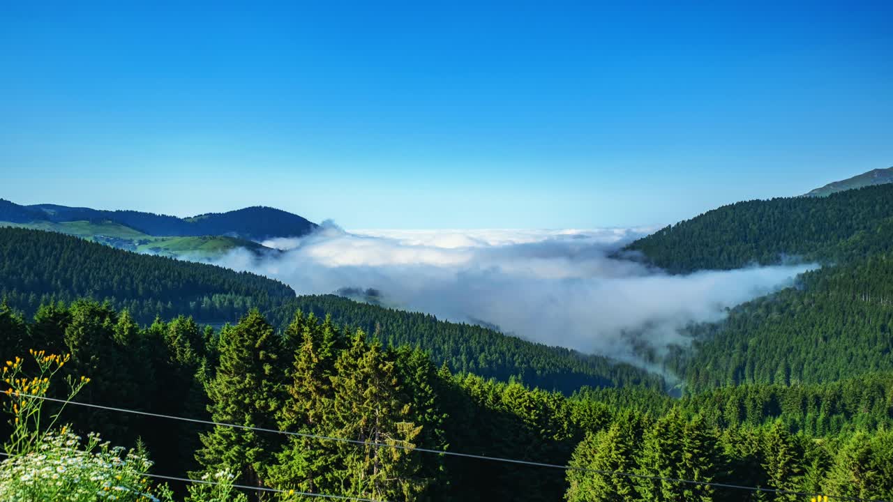 산 풍경 timelapse, 움직이는 구름
