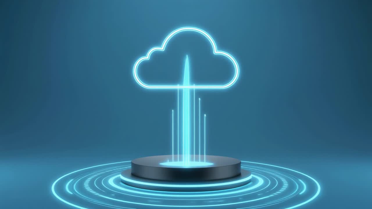Futuristic Cloud Technology Data Transfer Animation