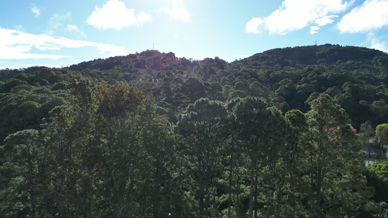 vista aérea de un hotel de estilo colonial rodeado de exuberante vegetación en santa lucía, honduras
