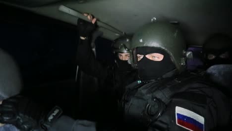 russian special forces in a vehicle