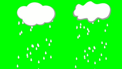 set animation motion graphics rain water drop white cloud on green screen background