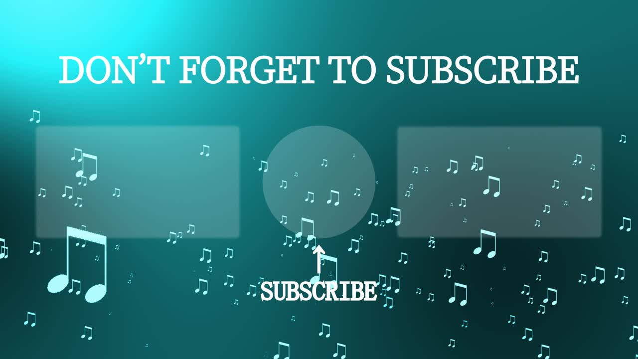 음악적 노트 입자 분류 엔드 카드 엔딩 스크린 모션 그래픽