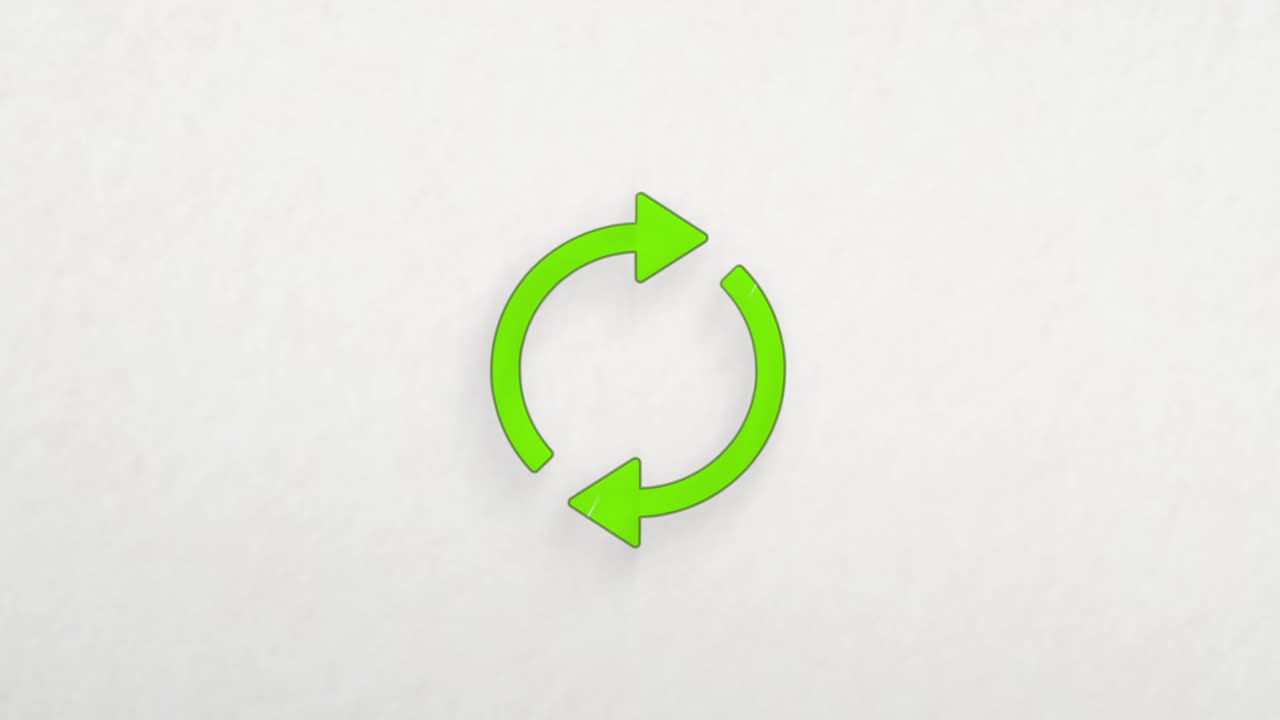 Line recycle symbol icon with color drawing effect. Doodle animation. 4K