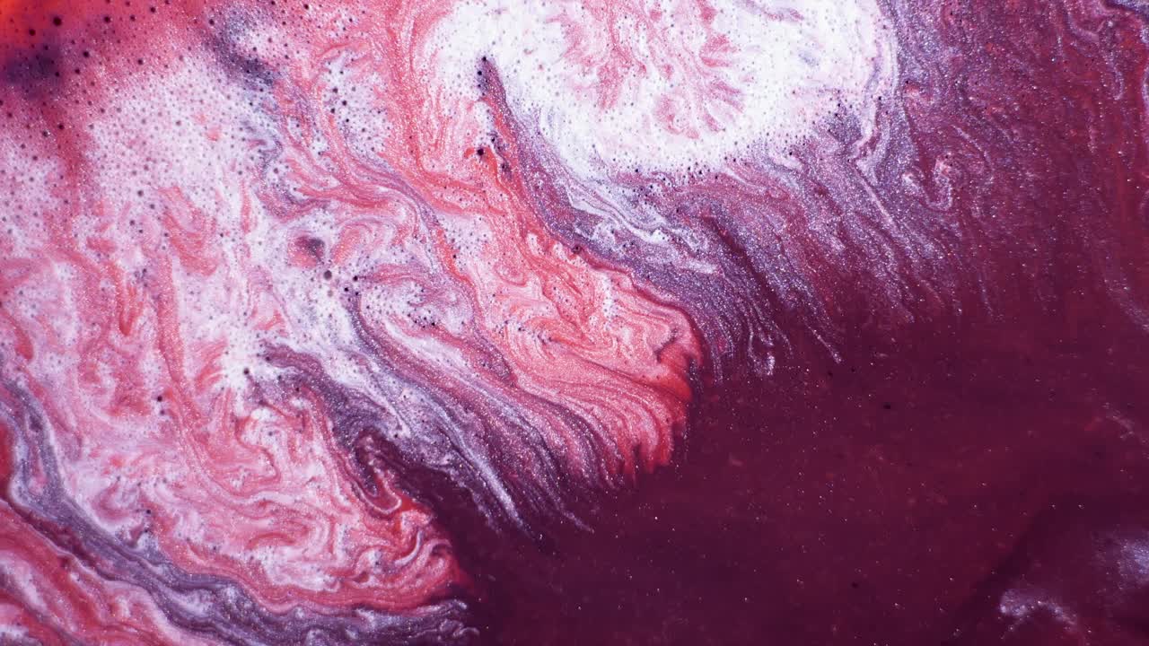 Abstract Resin Art with Swirls and Bubbles